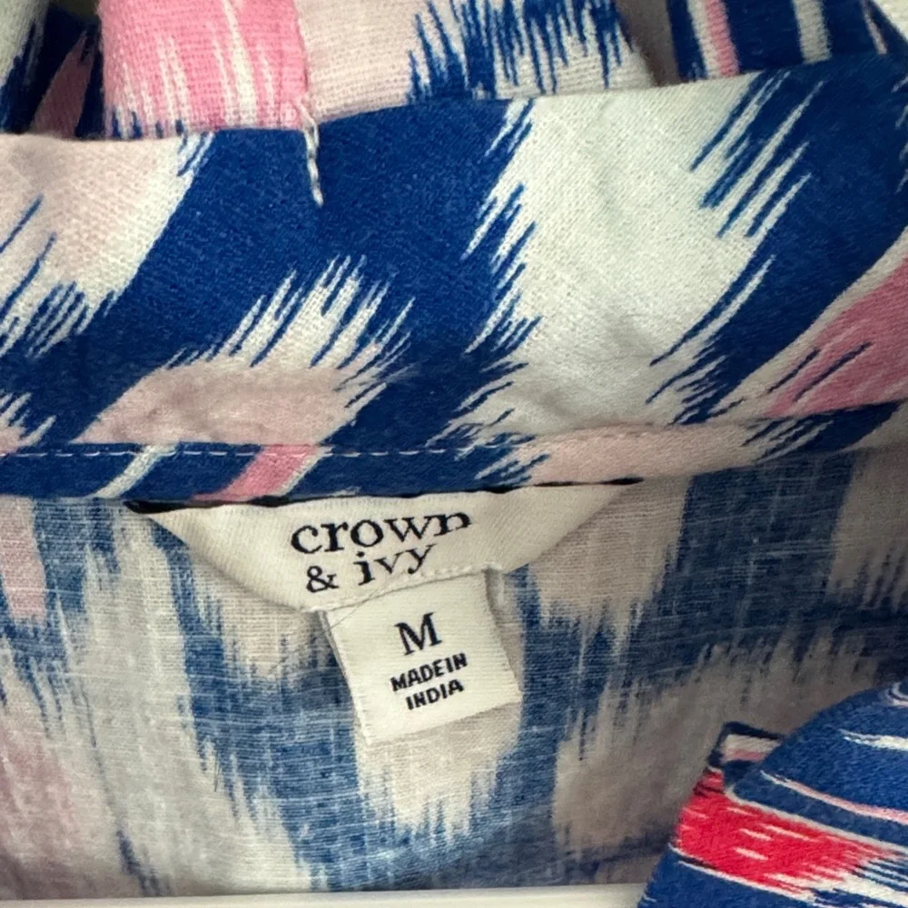 Crown & Ivy Blue and Pink Patterned Blouse - Picture 2 of 2